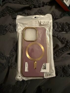 Purple iPhone 13 Pro Case with Gold MagSafe Ring